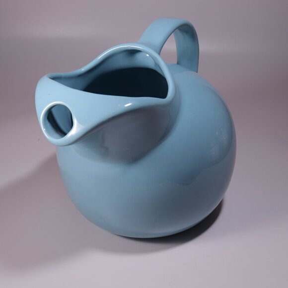 Chefsware Ball Pitcher Jug Ice Lip Blue 190 H.F. Coors China Company Vintage USA - Picture 3 of 4